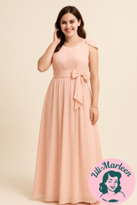 Lang festkjole - Cathelin Rosa - lang gallakjole i lyserød 